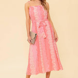 TAILOR MADE FOR YOU WOVEN LACE MIDI DRESS