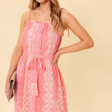 TAILOR MADE FOR YOU WOVEN LACE MIDI DRESS