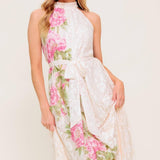 BOTANICAL DREAM WOVEN LACE MAXI DRESS