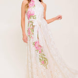 BOTANICAL DREAM WOVEN LACE MAXI DRESS
