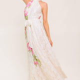 BOTANICAL DREAM WOVEN LACE MAXI DRESS