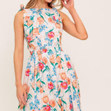 WHISPERING FLORA WOVEN MIDI DRESS