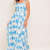 BLUE NOIR FLORAL WOVEN MAXI DRESS