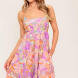 BREEZE SONG PINK WOVEN MIDI DRESS