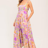 BREEZE SONG PINK WOVEN MIDI DRESS