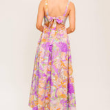 BREEZE SONG PINK WOVEN MIDI DRESS