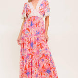 MINIMAL BLOOM WOVEN MAXI DRESS