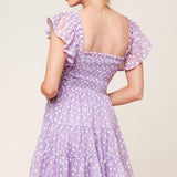PLAYFULLY POSH LAVENDER WOVEN MINI DRESS