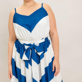 RADIANT HEART NAVY WOVEN MIDI DRESS