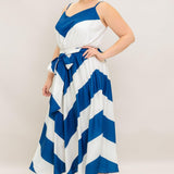 RADIANT HEART NAVY WOVEN MIDI DRESS
