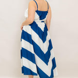 RADIANT HEART NAVY WOVEN MIDI DRESS