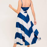 RADIANT HEART NAVY WOVEN MIDI DRESS