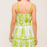 SUNDOWN CHARM GREEN WOVEN MINI DRESS