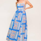 LASTING MAGIC BLUE WOVEN MAXI DRESS