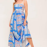 LASTING MAGIC BLUE WOVEN MAXI DRESS