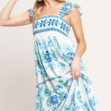 WALKING ON THE COAST WOVEN MAXI DRESS