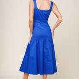 PLEASANT DREAMS BLUE WOVEN MIDI DRESS