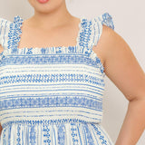 MIDSUMMER PETALS WOVEN MIDI DRESS