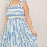 MIDSUMMER PETALS WOVEN MIDI DRESS