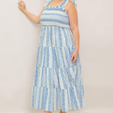 MIDSUMMER PETALS WOVEN MIDI DRESS