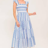 MIDSUMMER PETALS WOVEN MIDI DRESS
