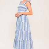MIDSUMMER PETALS WOVEN MIDI DRESS