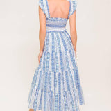 MIDSUMMER PETALS WOVEN MIDI DRESS