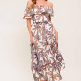 LILY GARDEN LAVENDER WOVEN MIDI DRESS
