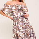 LILY GARDEN LAVENDER WOVEN MIDI DRESS