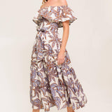 LILY GARDEN LAVENDER WOVEN MIDI DRESS