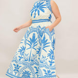 OCEAN PETALS WOVEN MIDI DRESS