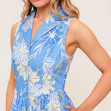 FERN WHISPER BLUE WOVEN MIDI DRESS