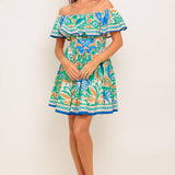 COASTAL LOVE SAGE BLUE WOVEN MINI DRESS