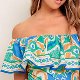 COASTAL LOVE SAGE BLUE WOVEN MINI DRESS