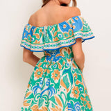 COASTAL LOVE SAGE BLUE WOVEN MINI DRESS