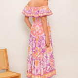 CABANA DREAM LAVENDER WOVEN MIDI DRESS