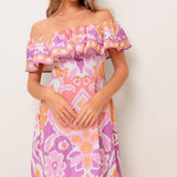 CABANA DREAM LAVENDER WOVEN MIDI DRESS