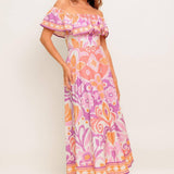CABANA DREAM LAVENDER WOVEN MIDI DRESS