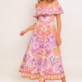 CABANA DREAM LAVENDER WOVEN MIDI DRESS