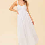 LOVE OF MINE IVORY EYELET MIDI DRESS