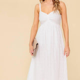 LOVE OF MINE IVORY EYELET MIDI DRESS