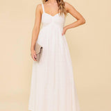 LOVE OF MINE IVORY EYELET MIDI DRESS