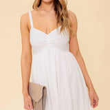 LOVE OF MINE IVORY EYELET MIDI DRESS
