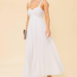 LOVE OF MINE IVORY EYELET MIDI DRESS