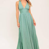 SUNSHINE ON MY MIND SAGE WOVEN MAXI DRESS