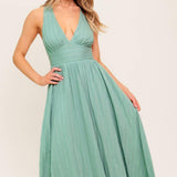 SUNSHINE ON MY MIND SAGE WOVEN MAXI DRESS