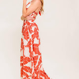 FIRST GLANCE RED WOVEN MIDI DRESS