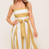 SOFT HORIZON TAUPE WOVEN MIDI DRESS
