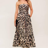 FLUTTER GLOW BALLET WOVEN MIDI DRESS