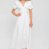 SECRET VINE GLOW WOVEN TWILL MIDI DRESS